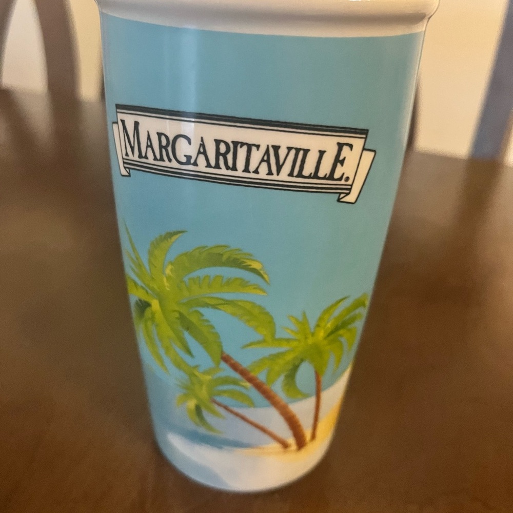 Margaritaville Tropical Blue Ceramic Coffee Mug with Beach Design